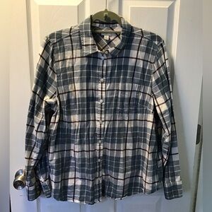 J. Crew Blue and White Plaid Shirt